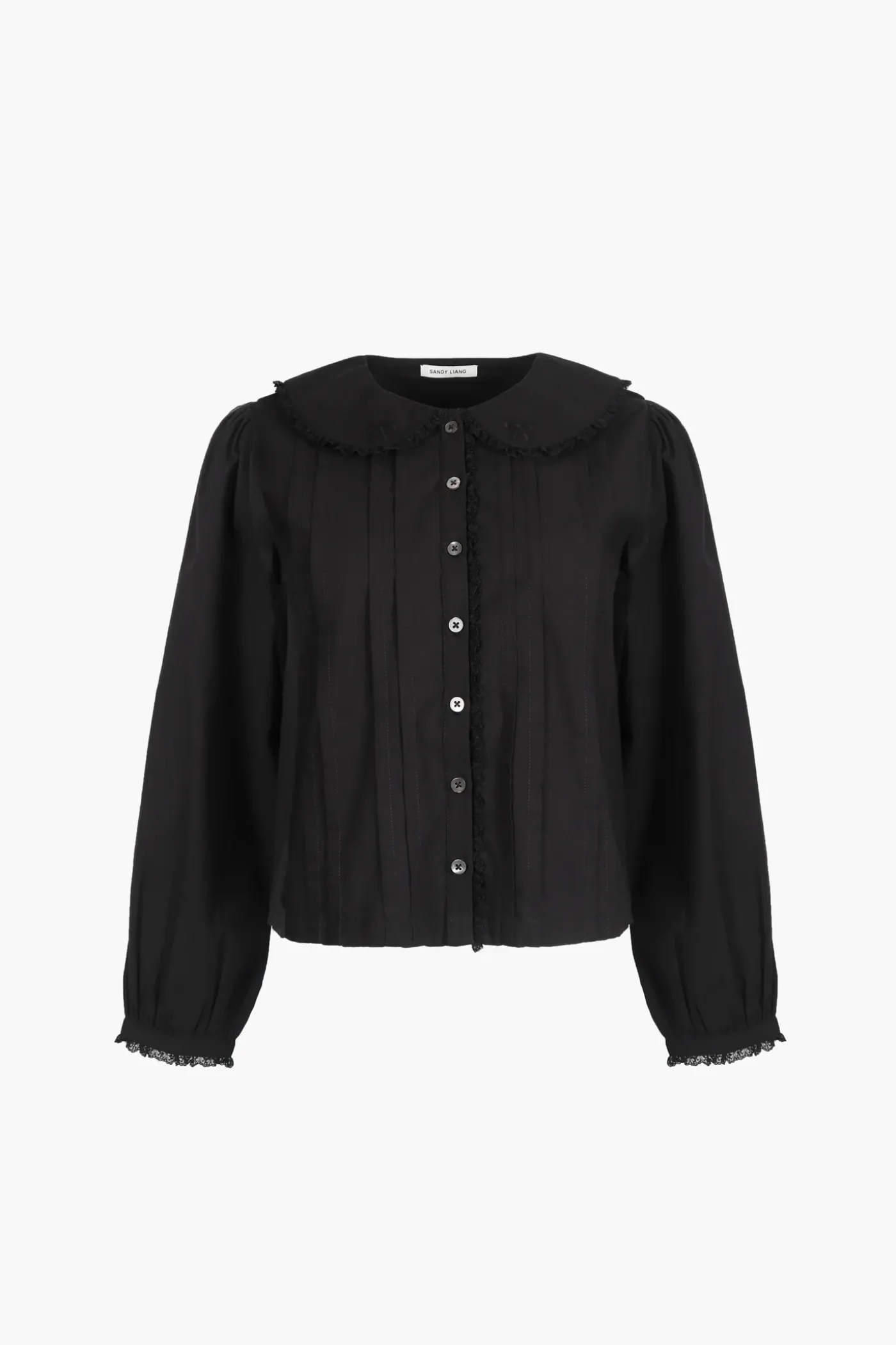 Uniform^Sandy Liang Grove Top In Black