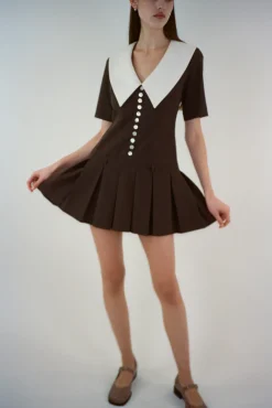 Dresses^Sandy Liang Kerry Dress In Brown
