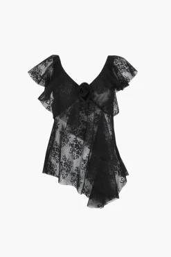 Tops^Sandy Liang Torino Top In Black