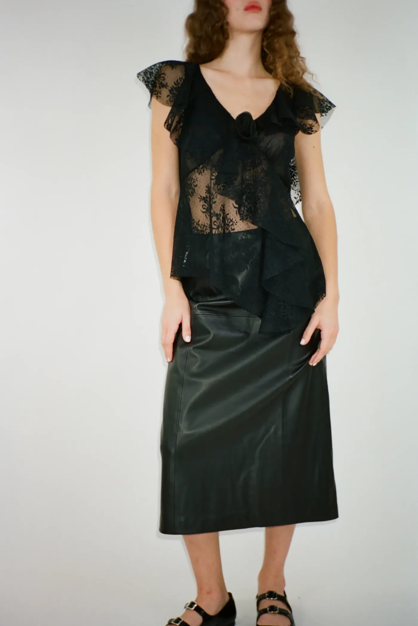 Tops^Sandy Liang Torino Top In Black
